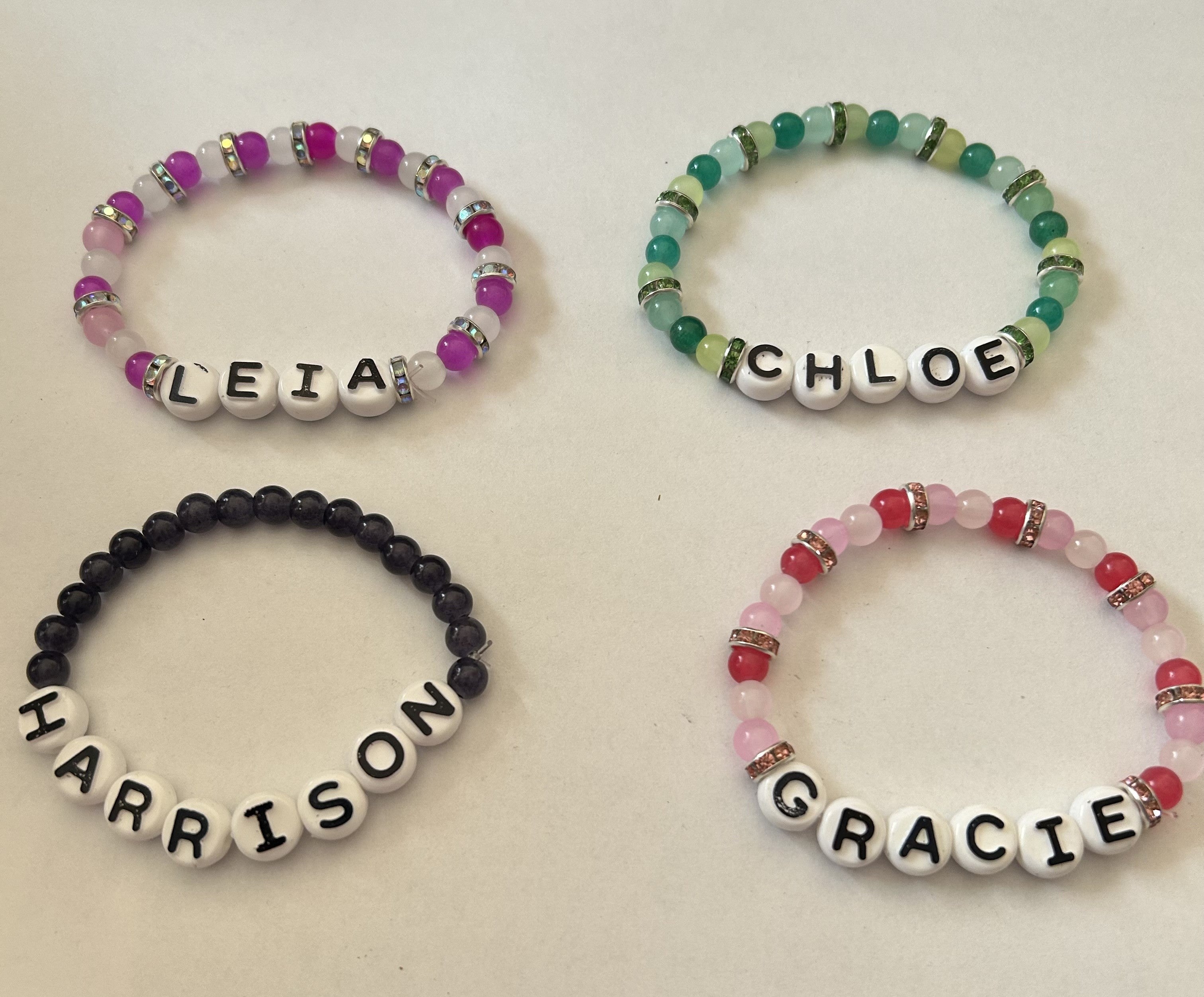 Custom Name Beaded Bracelet – Personalized Kids Bracelet, Handmade Name Jewelry Gift